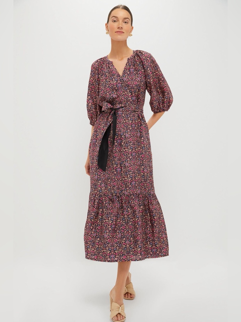 Tuckernuck Silk Lyles Floral Midi Dress Size XL
